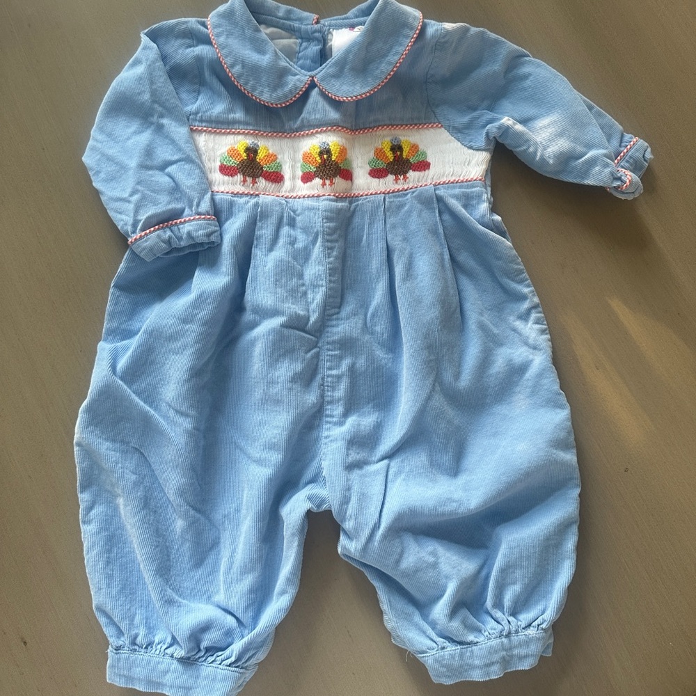 Eliza James 6 month smocked turkey thanksgiving longall